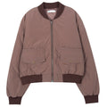American Retro Coffee Color Short Baseball Cotton Coat Women