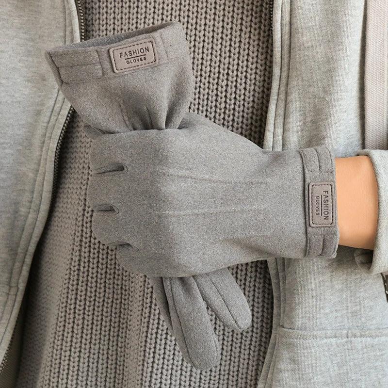 Men's Winter Fleece-lined Warm Wind-proof And Cold Protection Touch Screen Cycling Gloves