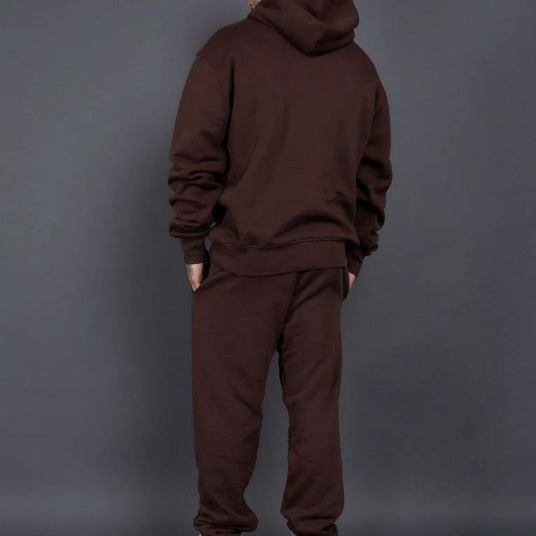 Men's Casual Loose Solid Color Hooded Sweatshirt Pants