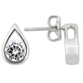 TK0W180 - Stainless  Earrings with AAA Grade CZ  in Clear-6mm