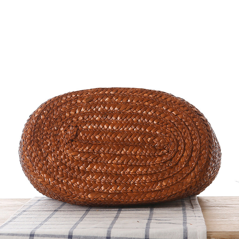 Shoulder Straw Bag Women Bag Seaside Holiday Woven Bag Straw Bag Beach Bag Silk Scarves Are Not Included