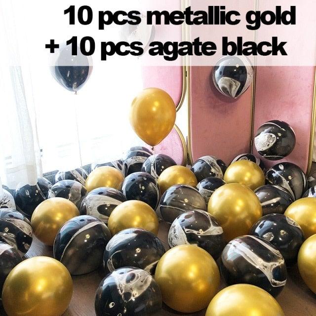 10/20 Star Metallic Confetti Latex Transparent 12inch Balloons For Baby Shower Birthday Party Wedding Decoration