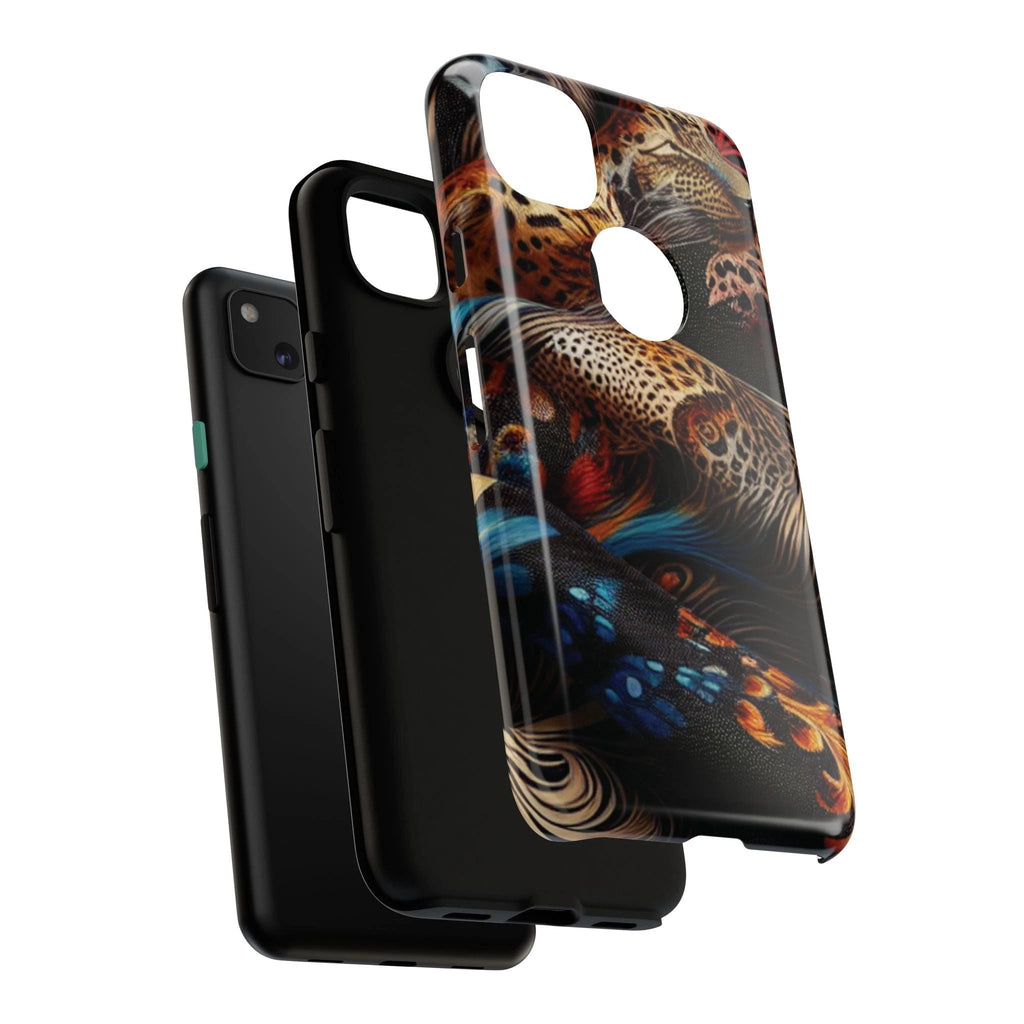 Stylish Tough Phone Case with Elegant Black and Gold Design