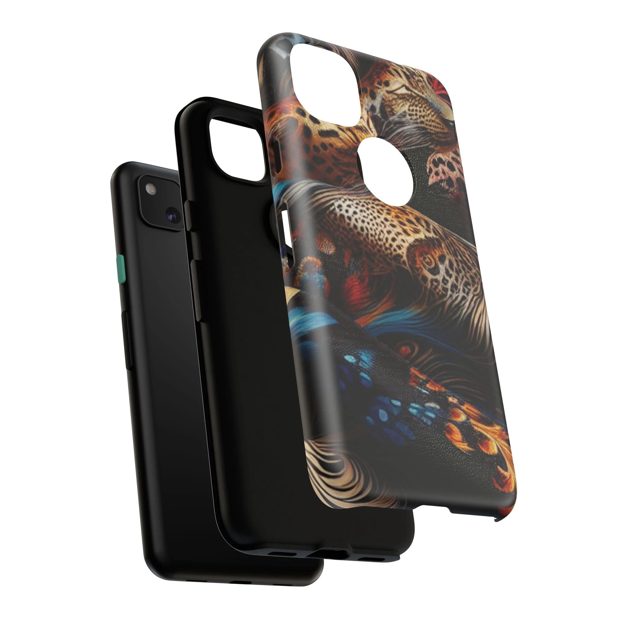 Stylish Tough Phone Case with Elegant Black and Gold Design