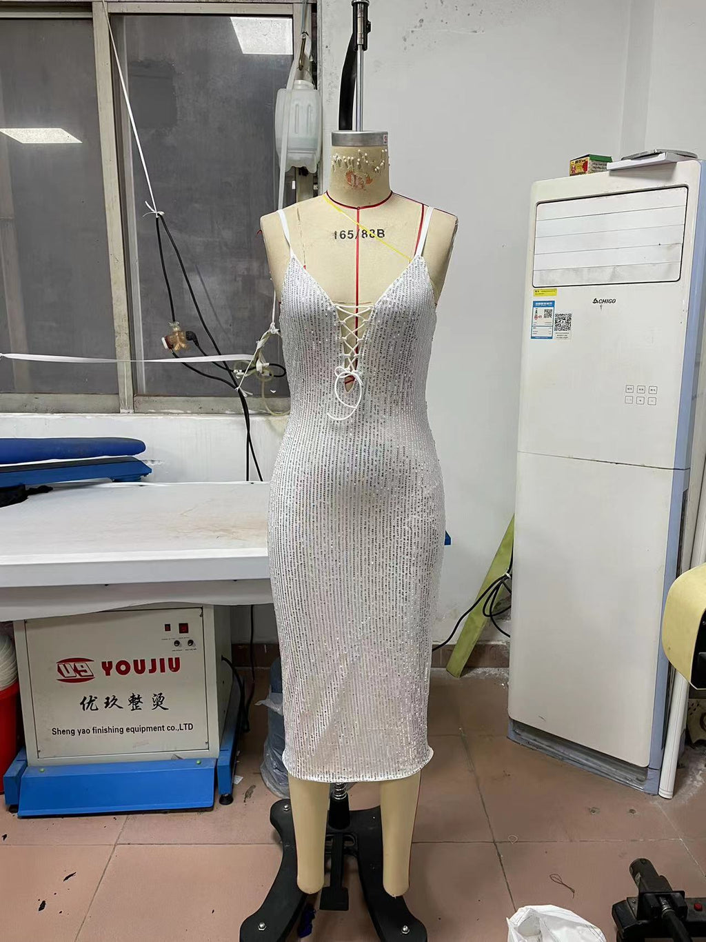 Spring Summer Women Clothing Sexy Camisole Gown Slim Hip Wrapped Mid Length Crisscross
