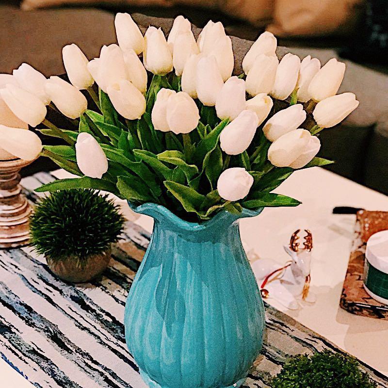 10PCS PU Fake Tulips Real Touch beautiful and Eligant Flower Real Touch Bouquet For Wedding Decoration Flowers Home Garden Decor