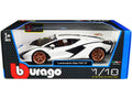 Lamborghini Sian FKP 37 White with Copper Wheels 1/18 Diecast Model Car by Bburago
