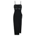 Sexy Dress Women Niche Belt Strap Chain Split Bandage Dress