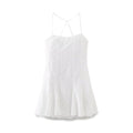 Summer Women Clothing Fashionable Elegant Hollow Out Cutout Embroidered Short Dress