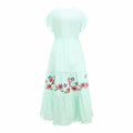 Women Summer Vacation Elegant Niche Exquisite Embroidered Flower Vacation Dress