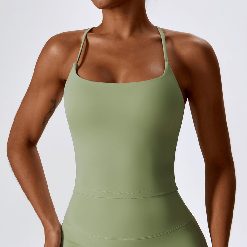 Sollinarry Nude Feel Beauty Back Yoga Vest Women Inner Wear Blouse Outdoor Sports Bra Running Workout Vest Women