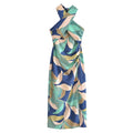 Summer Women Clothing Linen Blended Printed Midi Dress Dress