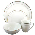 Gibson Home Palladine 16 Piece Dinnerware Double Gold Banded Set