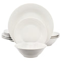 Gibson Home Everyday 12 Piece Round Fine Ceramic Dinnerware Set in White