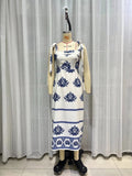 Summer Women V neck Ethnic Autumn Long Sleeve Elegant Embroidered Short Dress