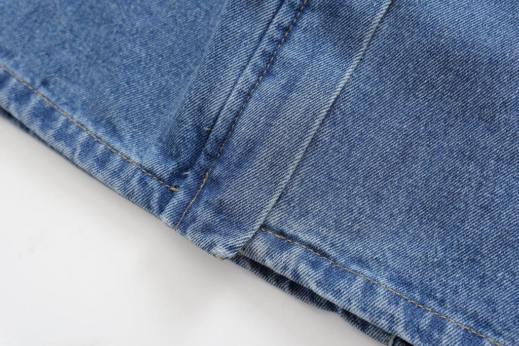 Women Summer Lapels Sleeveless Slim Fit Denim Dress Sexy Short Dress