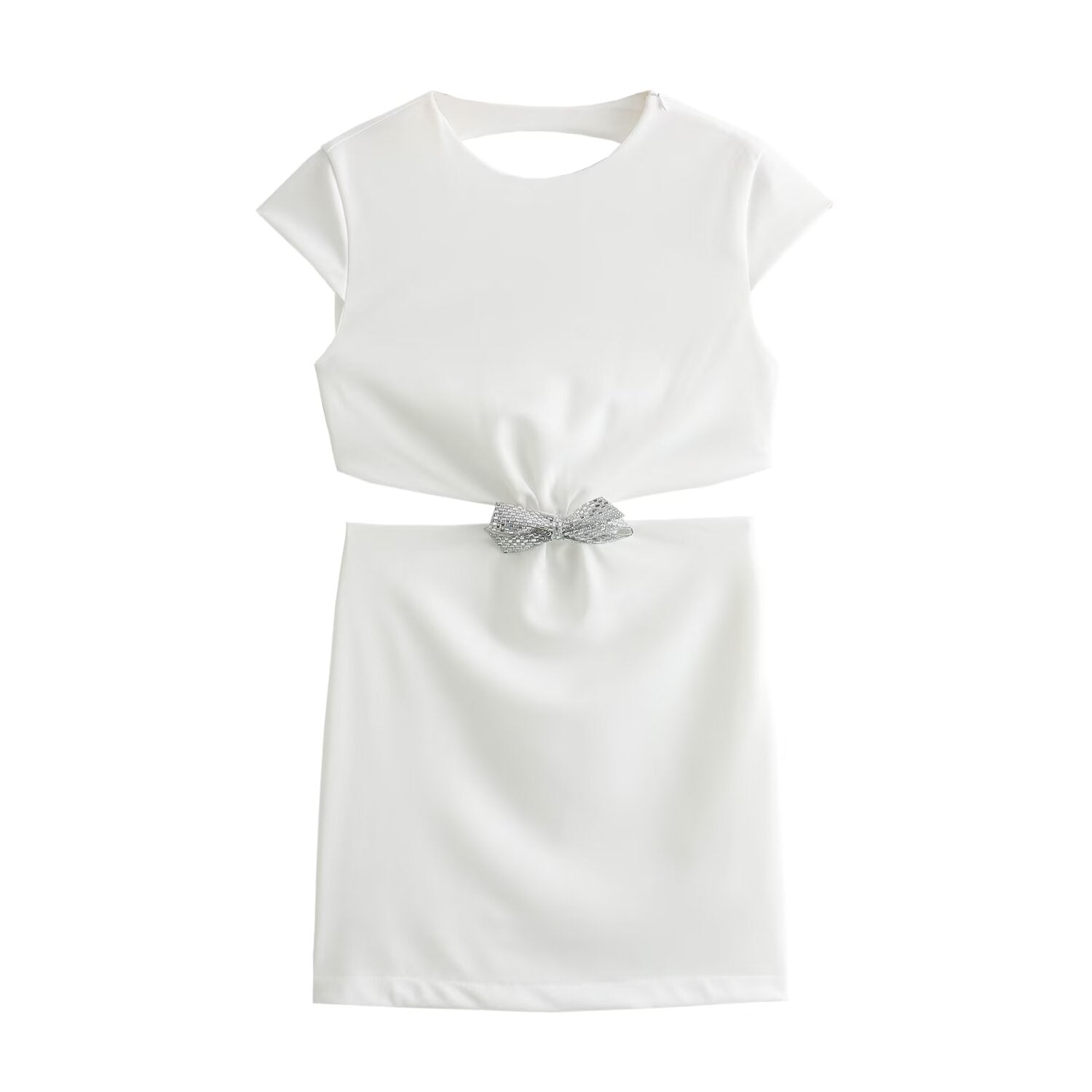 Women Jewelry Bowknot Decoration Backless Dress