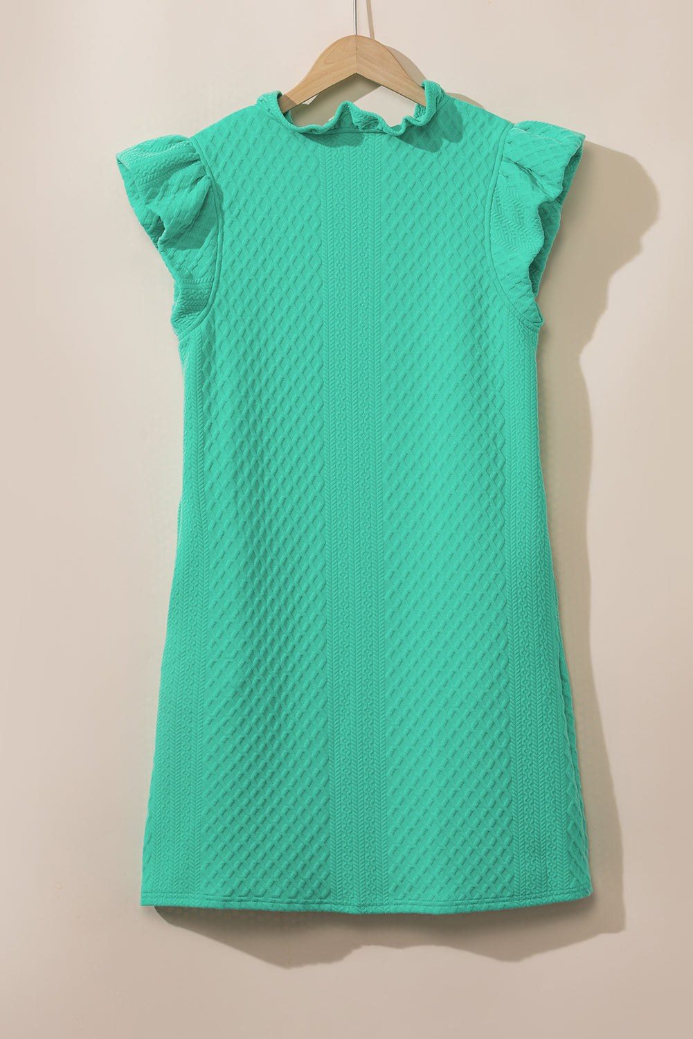Spring Pullover V Neck Dress Women Simple Ruffled Loose Short Dress Women