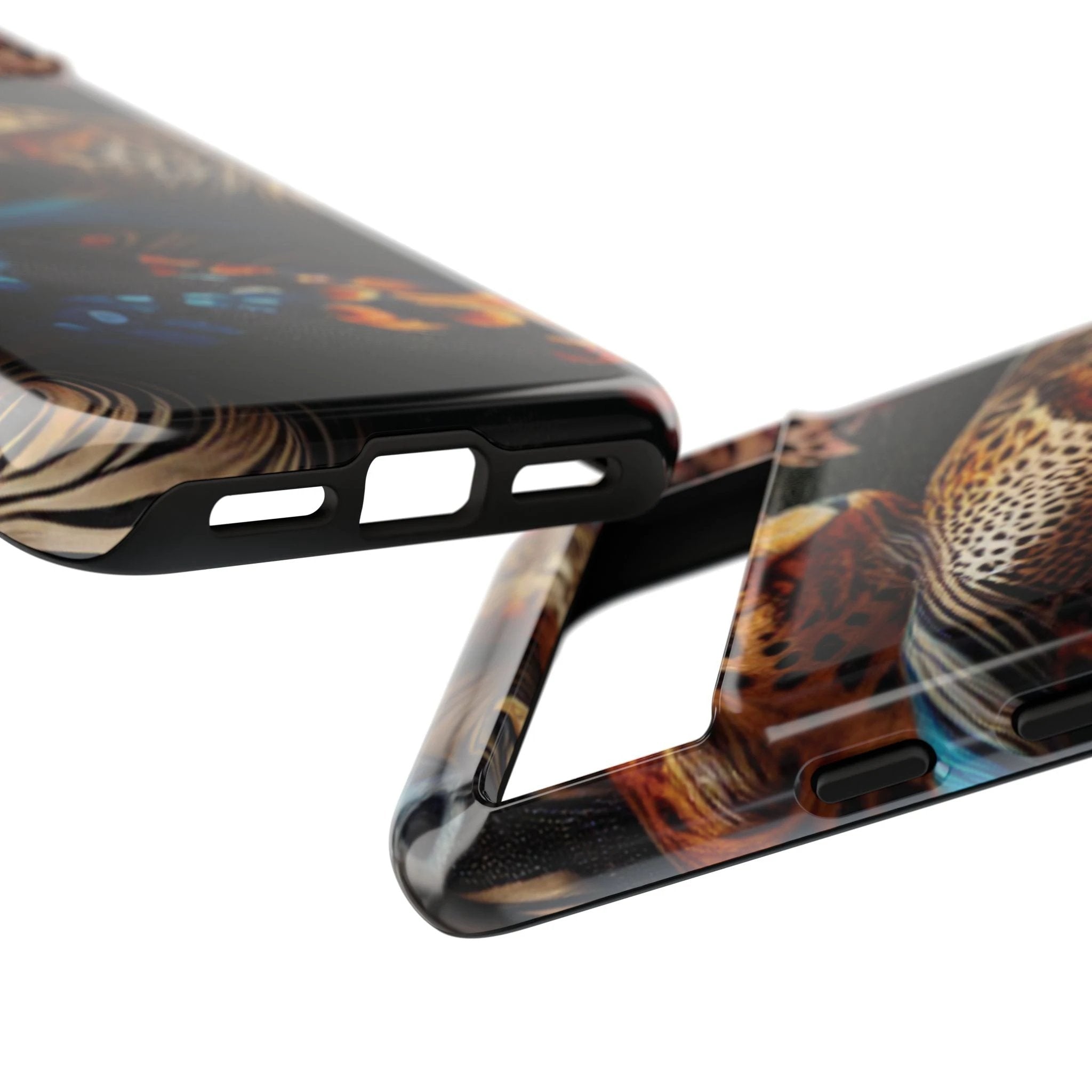 Stylish Tough Phone Case with Elegant Black and Gold Design