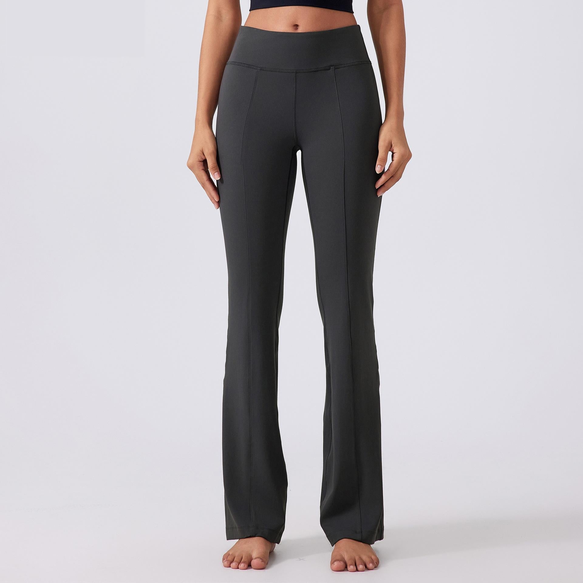 Yoga Pants Women High Waist Hip Lift No Embarrassment Line Tights Pocket Sports Fitness L Bell Bottom Pants