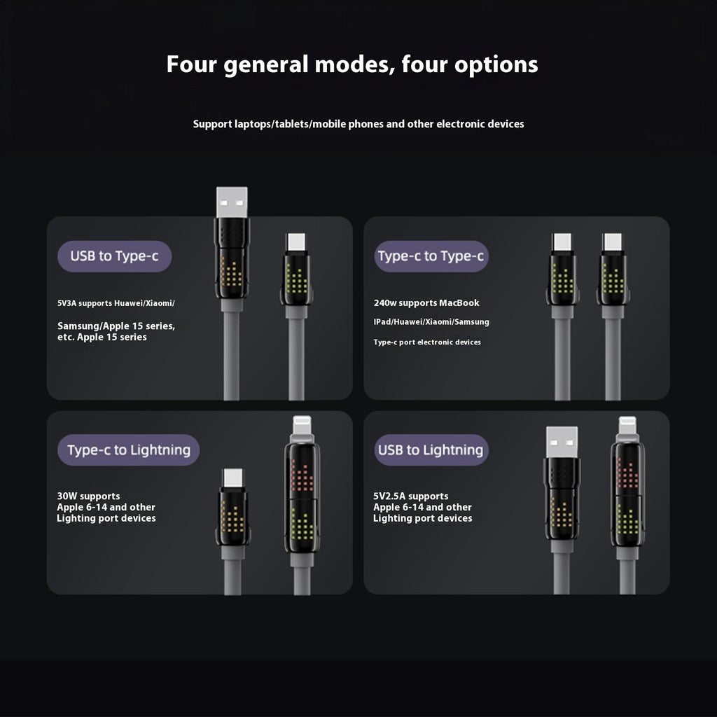 12m Lengthened Super Soft Liquid Four-in-one For Android Fast Charge Data Cable