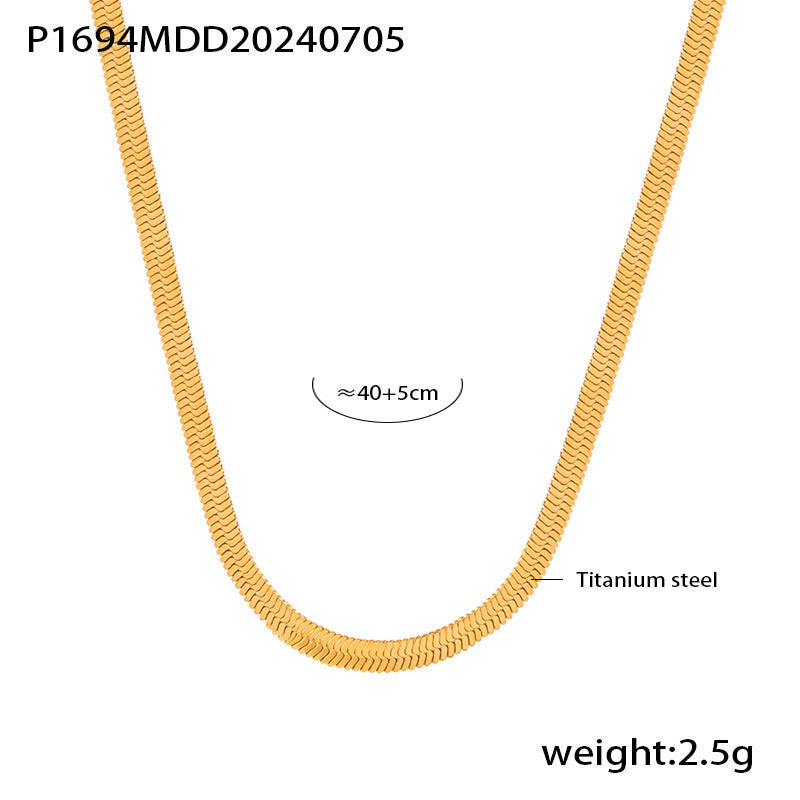 Mioli Natural Stone Handmade Small Bead Clavicle Ultra Fine Necklace Double Layer Twin Plated 18K Real Gold Color Retaining Necklace Women