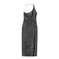 Sexy Women One Shoulder Slit Thigh Sequ Formal Wear Dress