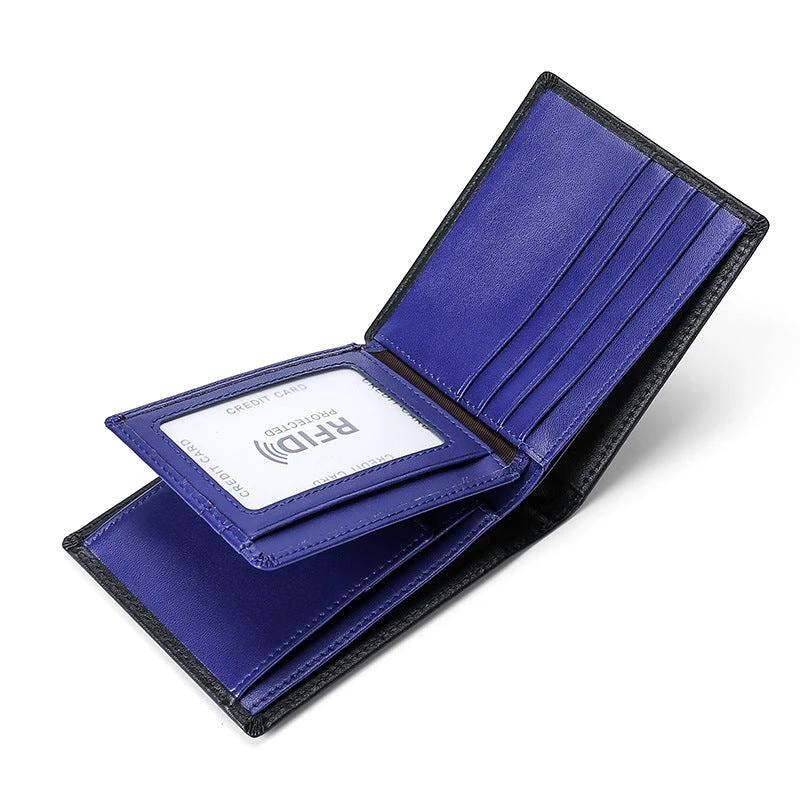 Multi-Functional RFID Anti-Skimming Leather Wallet For Men