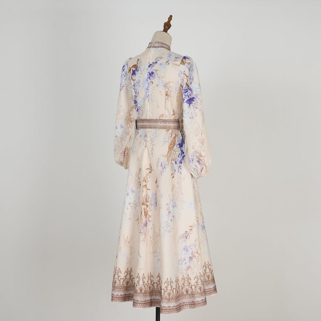 Women Spring And Autumn Printed Long Sleeve Elegant Dress