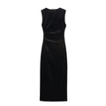 Spring Women Elegant Velvet Texture Pleated Midi Dress