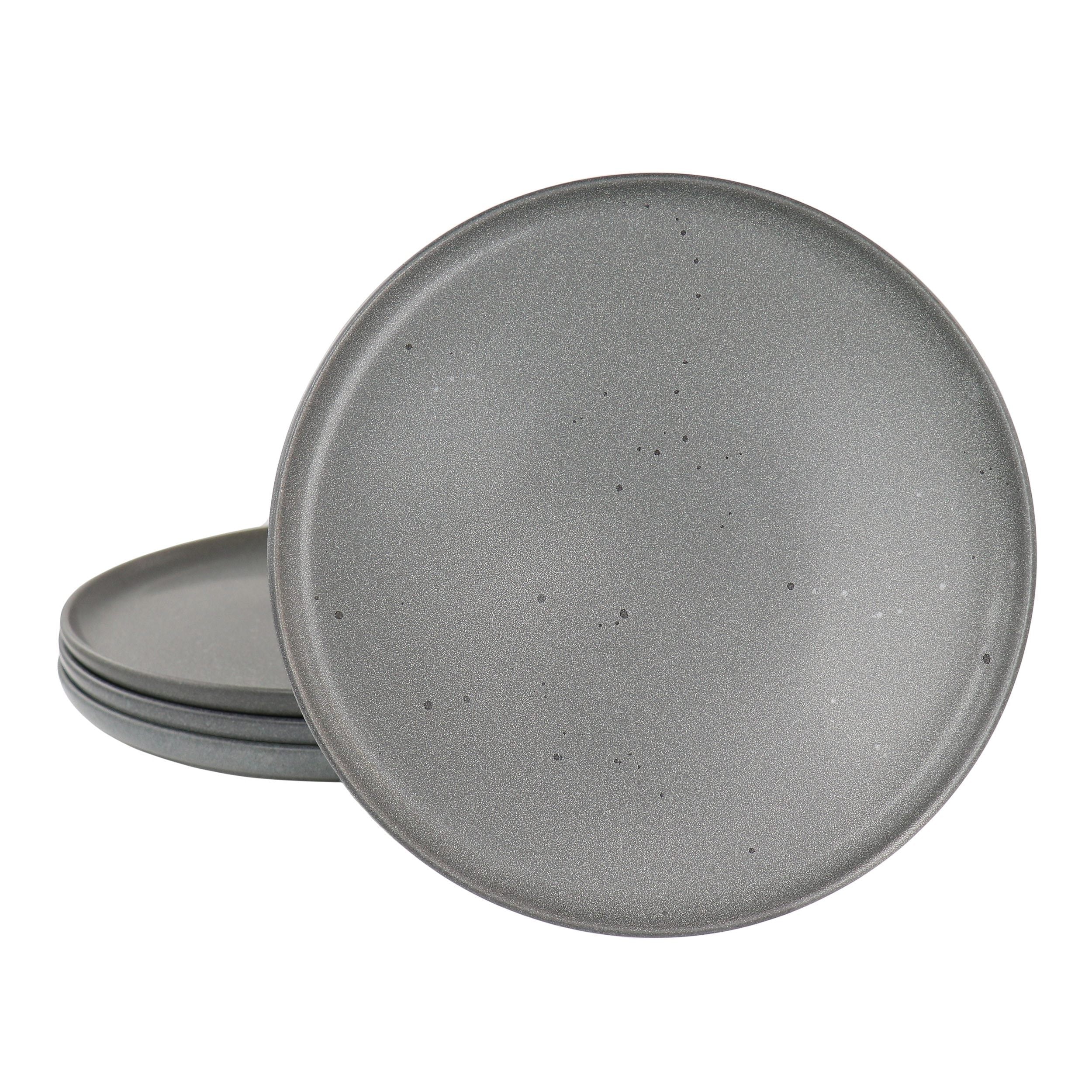 Our Table Landon 4 Piece 8.4 Inch Round Stoneware Salad Plate Set in Truffle