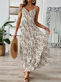 Women Clothing Vacation Sling Dress Spring Summer Irregular Asymmetric Striped Design Dress