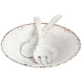 Laurie Gates Mauna 3 Piece Melamine Serving Bowl Set in White with Serving Utensils