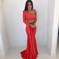 Dress Summer Sexy One-Shoulder Sleeve cropped Formal Dress