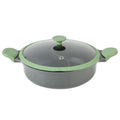 Kenmore Theodore 6.5 Quart Nonstick Cast Aluminum Divided Hot Pot Pan with Lid
