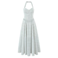 Sleeveless Backless Hip Dress Women Dot Sexy Halter Slim Fit Jumpsuit