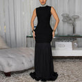 Women Wear Stitching Pleated Slim Bubble Beads Dress