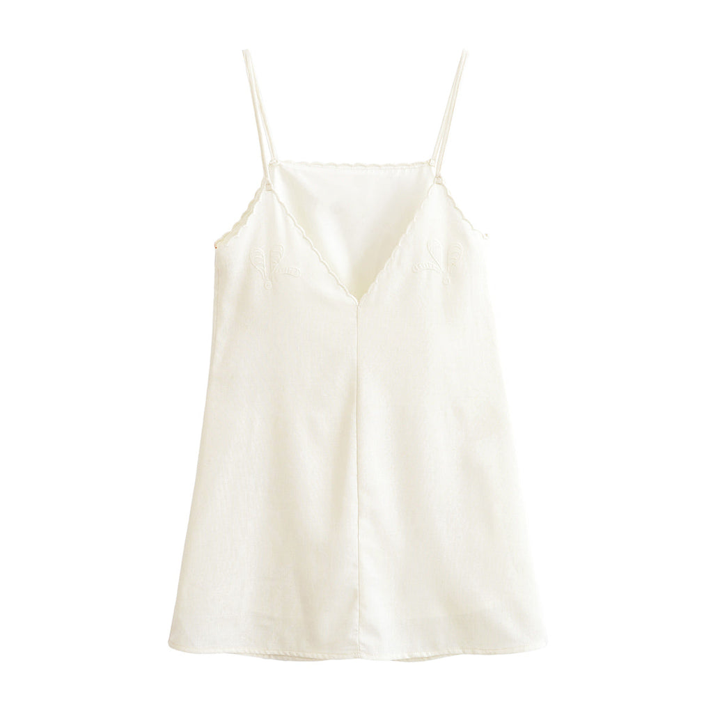 Women Clothing Women Hollow Out Cutout Embroidered Strap Dress
