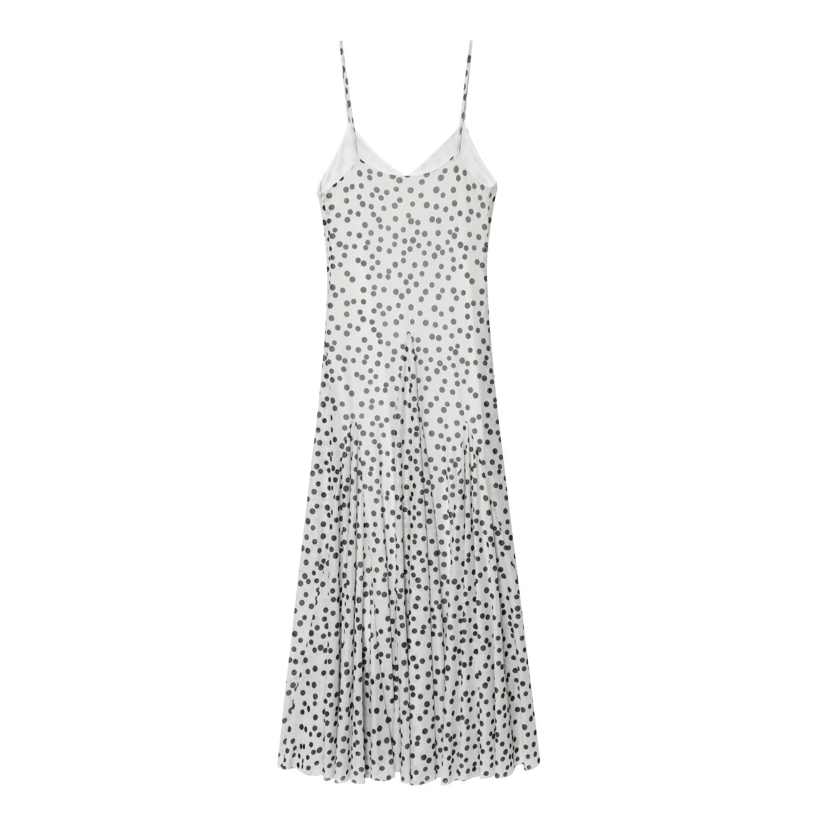 Women Clothing Fashionable Polka Dot Printed Long Sling Dress