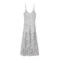 Women Clothing Fashionable Polka Dot Printed Long Sling Dress