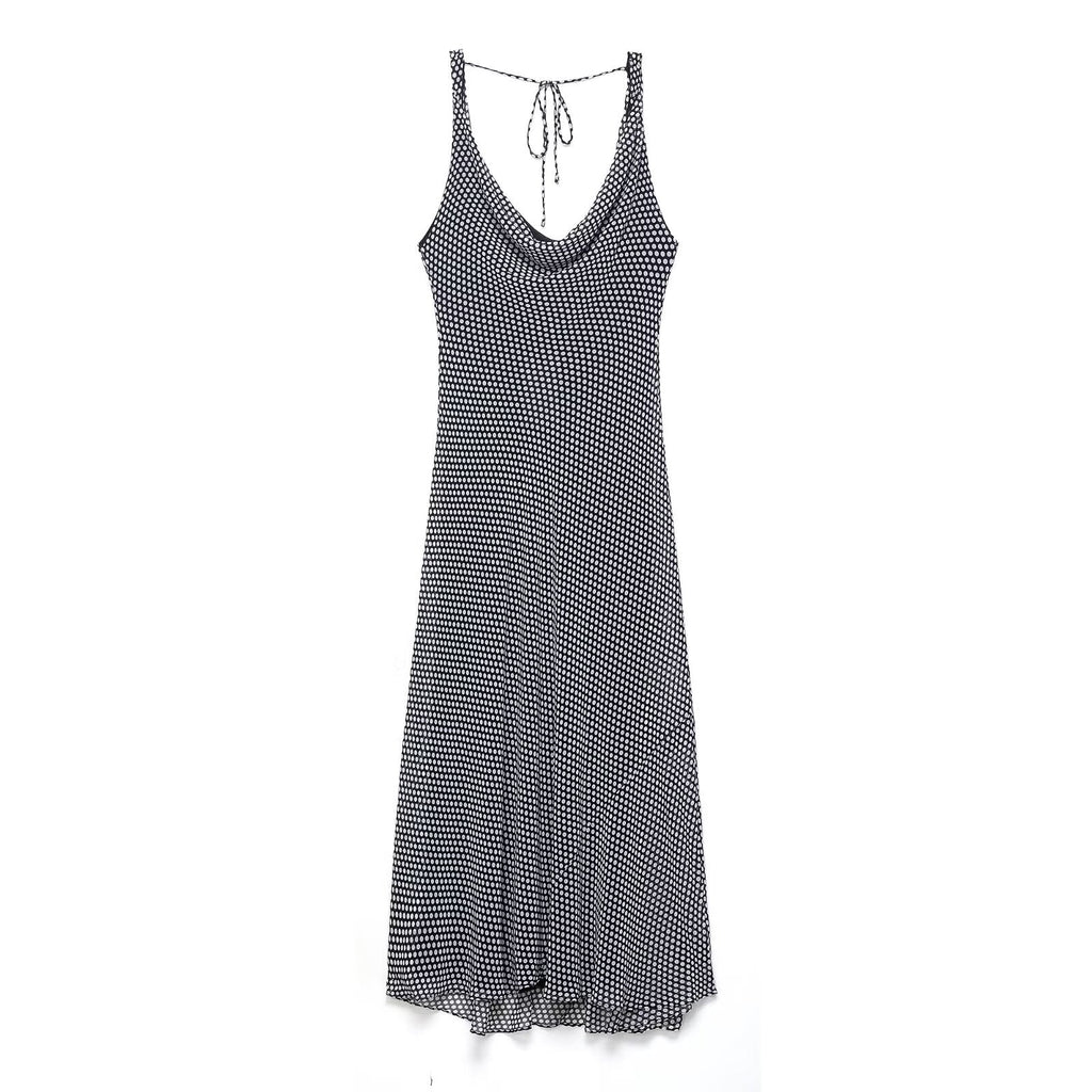 Homemade Women Clothing Series Polka Dot Midi Dress