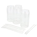 Gibson Home Zadie 10 Piece Glass Tumbler and Straw Set in Clear