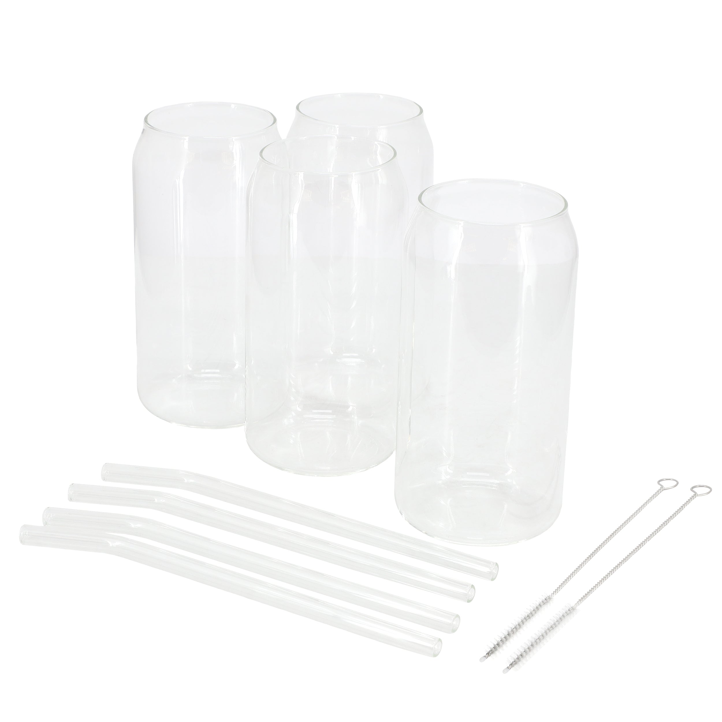 Gibson Home Zadie 10 Piece Glass Tumbler and Straw Set in Clear
