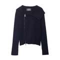 Elegant Women Clothing Zipper Rib Knitted Coat