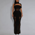 Women Wear Sexy Sheer Mesh Arm Covering Dress