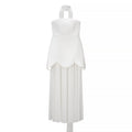 Women Clothing Winter Sexy Backless Sleeveless Solid Color Tube Top Mesh Stitching Dress