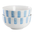 Gibson Home Pacific Waves 2 Piece Fine Ceramic Cereal Bowl Set in Blue