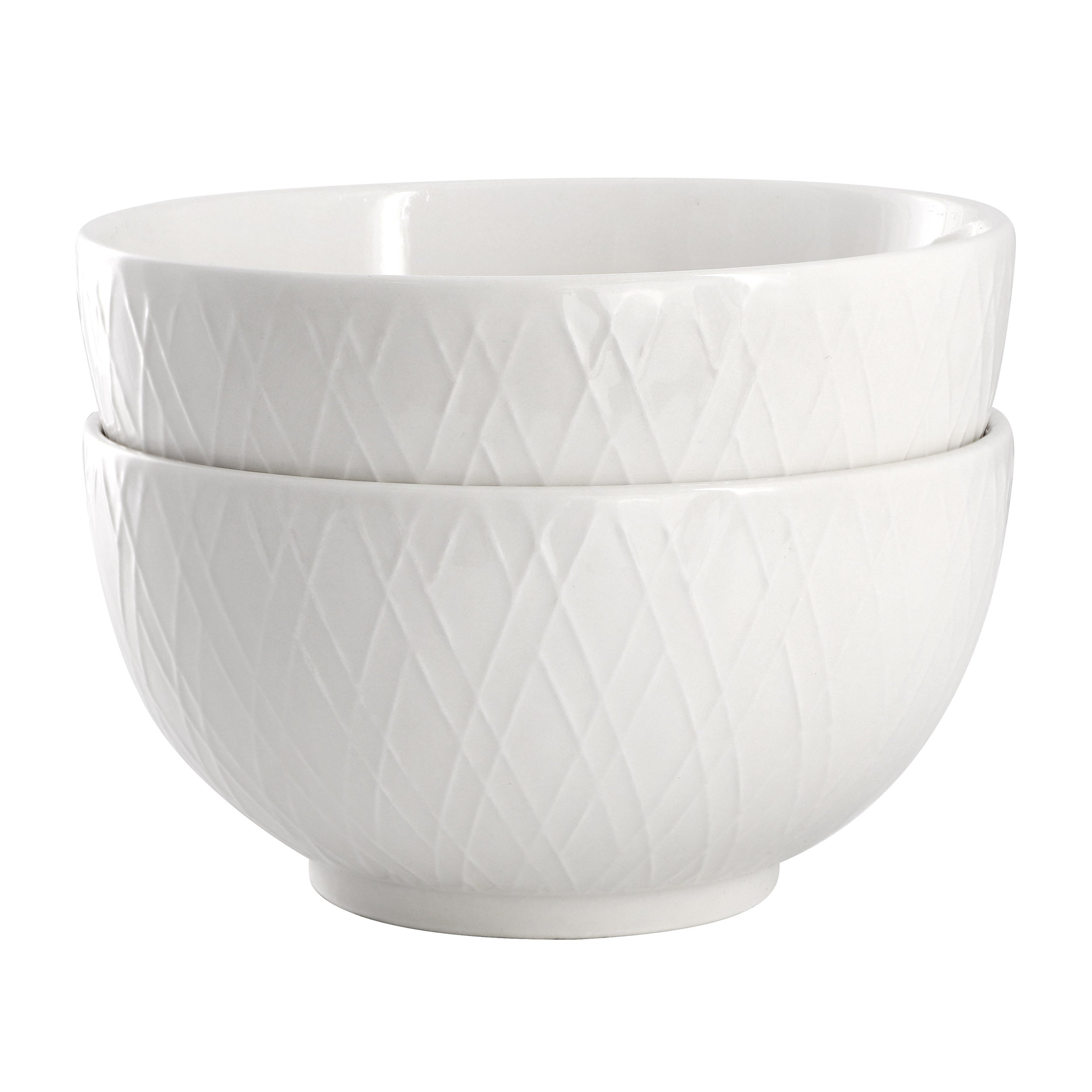 Gibson Home Great Essentials 2 Piece Fine Ceramic 6in Cereal Bowl Set in White