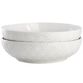 Gibson Home Great Essentials 2 Piece Fine Ceramic 8.2in Dinner Bowl Set in White