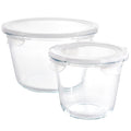 Gibson Home House Specials 4 Piece Borosilicate Glass Round Storage Container Set with Snap Lids
